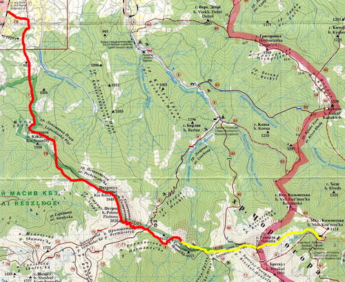 Карта Ясиня-Петрос-Говерла-Заросляк